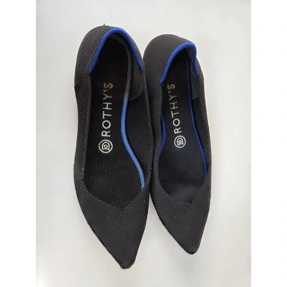 Rothys The Point Ballet Flat Black Size 7.5
